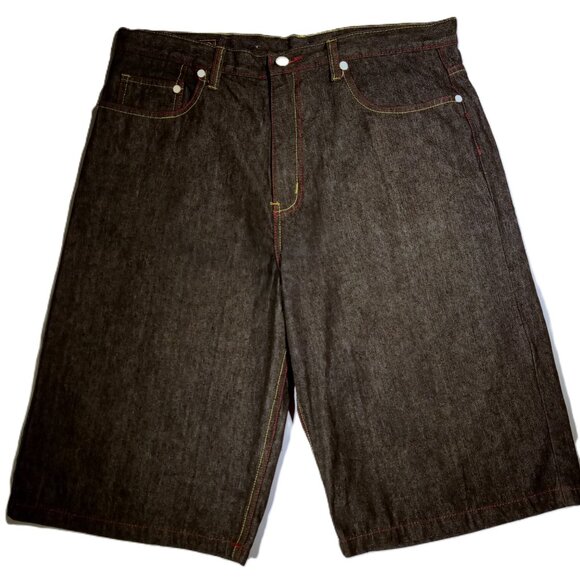 COOGI Denim Shorts  W38 L15  Stitched Pockets  Dark Wash  Baggy  Grunge  Skater - Picture 6 of 11